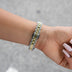30MM Ethereal Iced Green Dial Band Watch - Yellow Gold