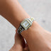 Reloj con correa de piedra rosa helada Visionary de 39 mm - Oro blanco