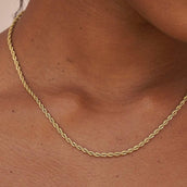 Gargantilla de cuerda en oro amarillo - 2mm
