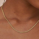 Gargantilla de cuerda en oro amarillo - 2mm