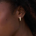 Fluted Huggie Hoop Earrings - Yellow Gold