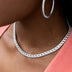 Micro Iced G-Link Necklace in White Gold