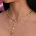 Collar Lariat Valentina plano en oro amarillo