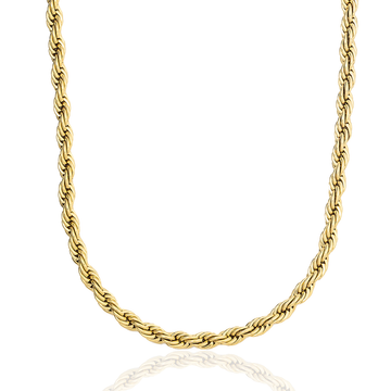 Rope Necklace in Yellow Gold- 6mm