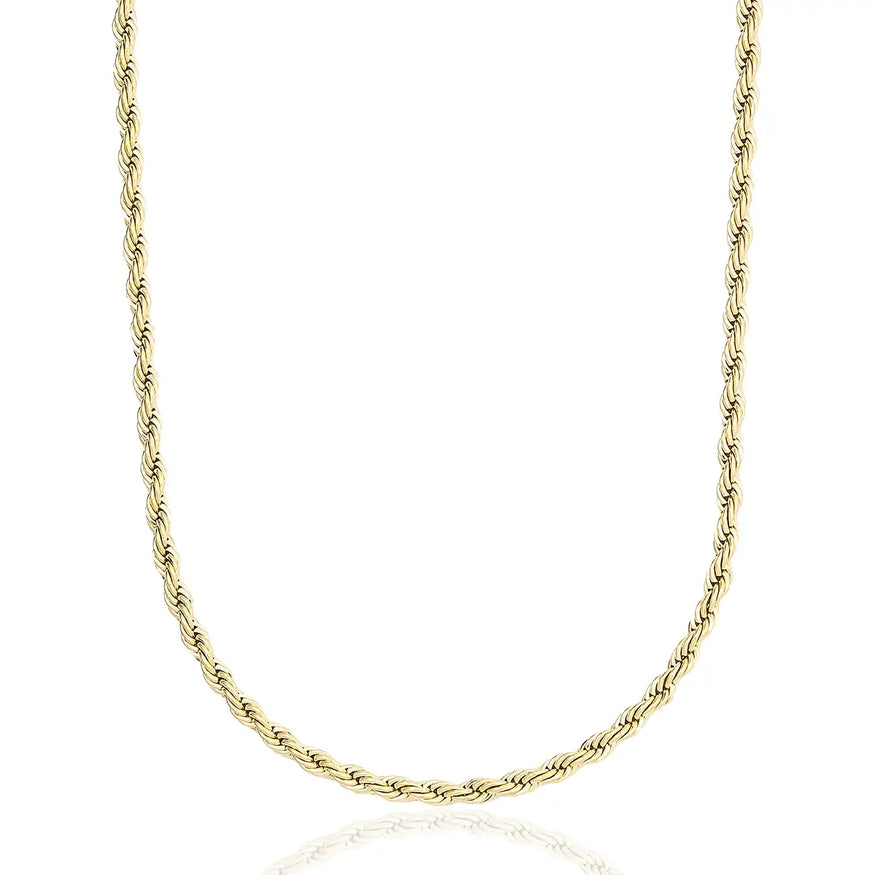 Cadena de cuerda en oro amarillo - 4mm