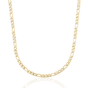 Cadena Figaro de Oro Amarillo Hueco - 4mm