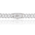 Moissanite Diamond Prong Cuban Chain in Sterling Silver - 12mm