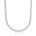 Cadena cubana con microdiamantes de 6 mm de oro blanco para jóvenes