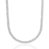 Micro Diamond Prong Cuban Chain in White Gold - 6mm