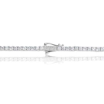 Gargantilla tenis de diamantes en oro blanco - 3mm