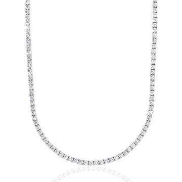 Gargantilla tenis de diamantes en oro blanco - 3mm