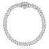 Micro Diamond Prong Cuban Bracelet in White Gold - 6mm