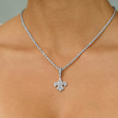 New Orleans Saints Official NFL Micro Logo Pendant in White Gold