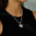 Diamond GLD Star Heart Pendant in White Gold