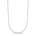 Cadena de Cuerda Juvenil de Oro Blanco - 2mm