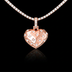 Diamond GLD Star Heart Pendant in Rose Gold