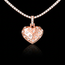 Diamond GLD Star Heart Pendant in Rose Gold