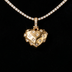 Diamond GLD Star Heart Pendant in Yellow Gold