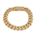 Pulsera de eslabones tipo "prong" con diamantes en oro amarillo - 12 mm
