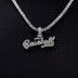 Baseball Lifestyle 101 Iced Wordmark Pendant in White Gold