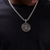 Baseball Lifestyle 101 Iced Coin Pendant in White Gold