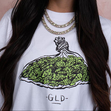 GLD Pound of Green Tee in White