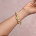 Diamond Spike Rivet Link Chain  Bracelet in Yellow Gold
