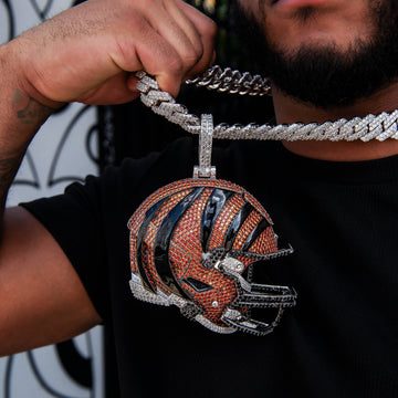 Giant Cincinnati Bengals Official NFL Helmet Pendant