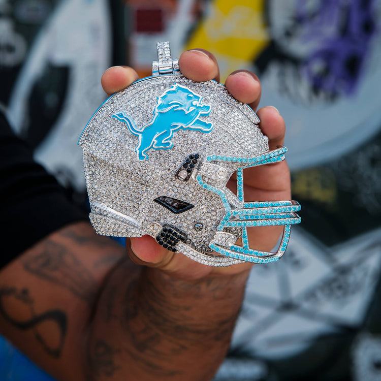 Giant Detroit Lions Official NFL Helmet Pendant