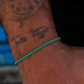 Emerald Micro Tennis Bracelet in White Gold