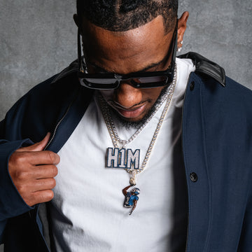 GLD X Malik Nabers H1M Pendant in White Gold