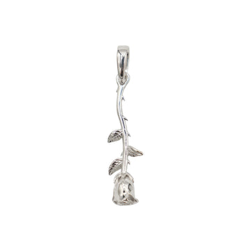 Hanging Rose Pendant in Sterling Silver
