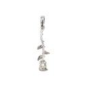 Hanging Rose Pendant in Sterling Silver