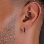 Polished Round Huggie Earrings in White Gold