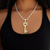 Dije de llave con diamantes en oro amarillo