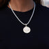 Iced Heart Coin Pendant in Yellow Gold