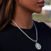 Iced Heart Coin Pendant in Yellow Gold