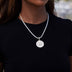 Iced Heart Coin Pendant in Yellow Gold
