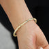 Iced Ball Bangle Bracelet in Yellow Gold
