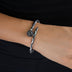Iced Ball Bangle Bracelet in White Gold