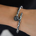 Iced Ball Bangle Bracelet in White Gold
