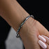 Iced Ball Bangle Bracelet in White Gold