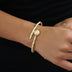 Iced Ball Bangle Bracelet in Yellow Gold