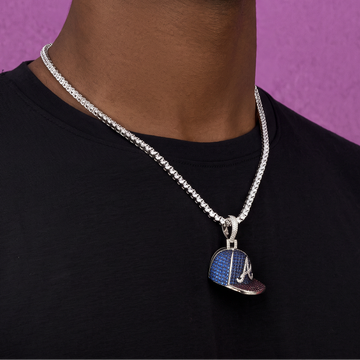 Atlanta Braves Official MLB Baseball Cap Pendant in White Gold