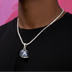 Atlanta Braves Official MLB Baseball Cap Pendant in White Gold