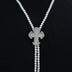 Iced Cross Pearl Bolo Chain in White Gold