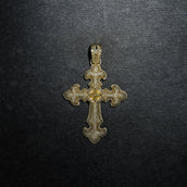 GLD X Bloody Osiris Large Lab Diamond Canary Cross Pendant in Solid Yellow Gold