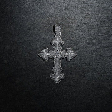 GLD X Bloody Osiris Lab Diamond Large Cross Pendant in Solid White Gold