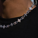 Cadena de Perlas Agrupadas en Oro Blanco - 10MM