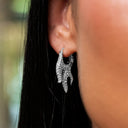 Pendientes de aro Diamond Flame en oro blanco
